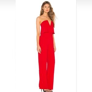Lulu's Red  Strapless Jumpsuit NWT size M